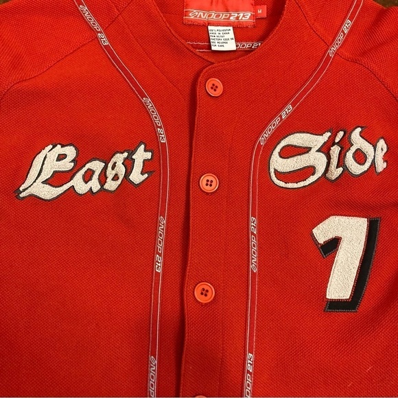 Men’s Snoop213 East Side Hip Hop Urban Baseball Style Jersey Button Front Shirt - Picture 3 of 6